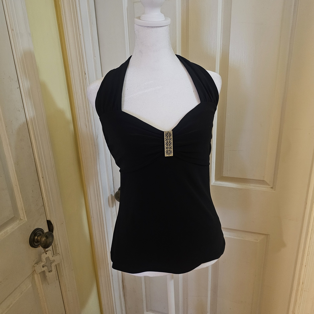 White House Black Market Fitted Black Tank Top
